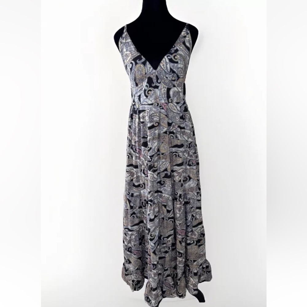 NWT KARMA HIGHWAY Stunning Black and Gold Maxi Dress